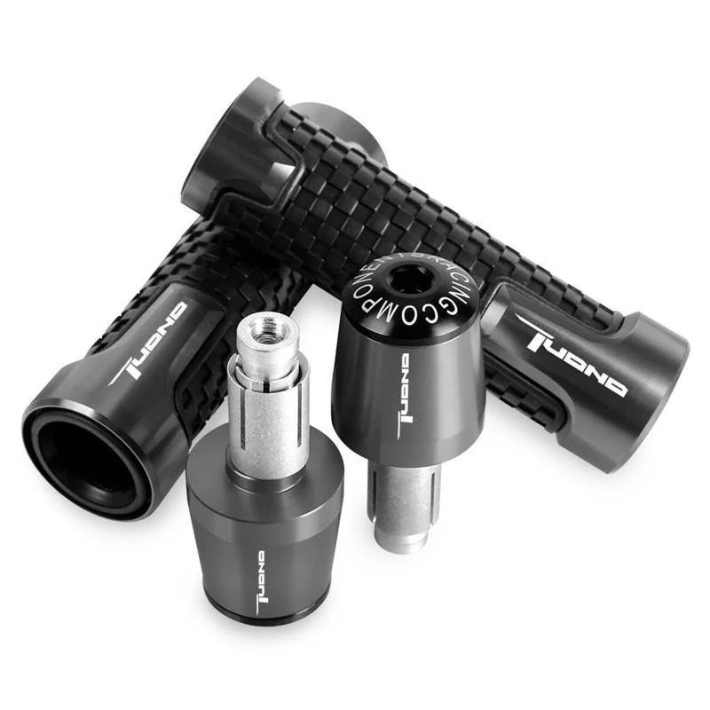 Aggressives Profilmuster Für Aprilia Tuono V4 1100 2003 2004 2005 2006 2007 2008 7/8'' Anti-Slip Grip Hand Motorrad Lenker Griff Bar Griffe Ende Stecker(Gray Black) von OJNHSFVPO