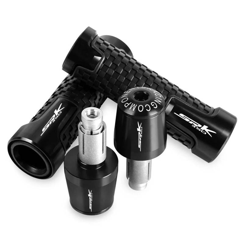 Aggressives Profilmuster Für Benelli SRK350 2020 2021 2022 2023 2024 2025 7/8'' Anti-Slip Grip Hand Motorrad Lenker Griff Bar Griffe Ende Stecker(Black) von OJNHSFVPO
