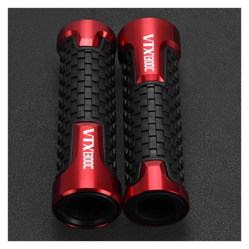 Aggressives Profilmuster Für VTX1300C VTX1300 C VTX 1300C 2004 2005 2006 Motorradzubehör 7/8 "22MM Lenkergriffe Lenkerkappen-Endstopfen(Red handle) von OJNHSFVPO