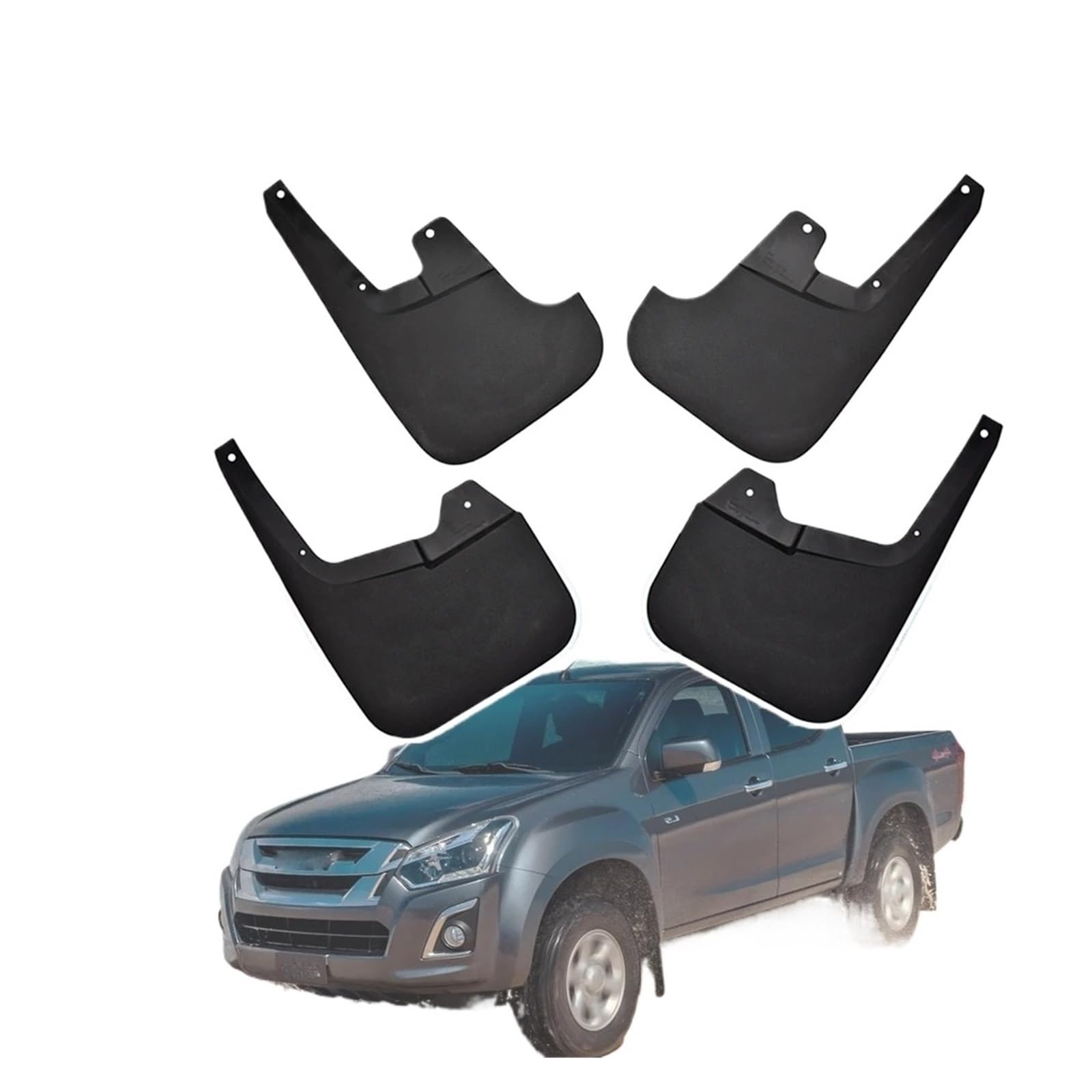 Auto Schmutzfänger Für Isuzu Für D-Max Für Dmax 2011-2019 Set Schmutzfänger Schmutzfänger Spritzschutz Kotflügel Vorne Hinten Splash Guards Kotflügel(Double Cab) von OJTEMHBH
