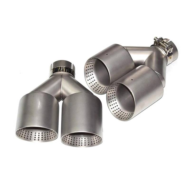 Endrohr Edelstahl-Auto-Schalldämpfer-Endrohr-Auspuffrohr-Systemrohr Universal-Auspuffrohr 60 Mm 63 Mm Für GTI MK7 Golf7-Düse 1 Stück Doppelt Matt Auspuff Endrohr(In64-out101mm2) von OJTEMHBH