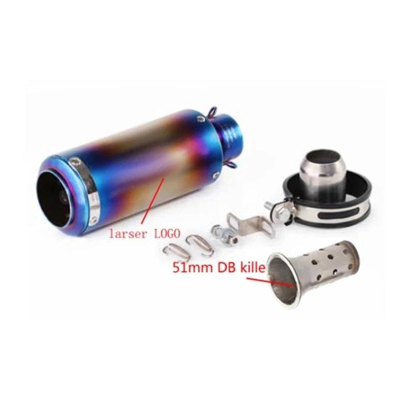 Endrohr Universeller 51 Mm/60 Mm Motorrad-Auspuff Mit DB-Killer, Motorrad-Auspuffrohr-Schalldämpfer GP-Projekt-Auspuffrohr Aus Kohlefaser Auspuff Endrohr(E) von OJTEMHBH