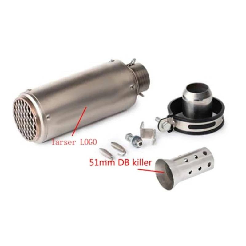 Endrohr Universeller 51 Mm/60 Mm Motorrad-Auspuff Mit DB-Killer, Motorrad-Auspuffrohr-Schalldämpfer GP-Projekt-Auspuffrohr Aus Kohlefaser Auspuff Endrohr(Y) von OJTEMHBH