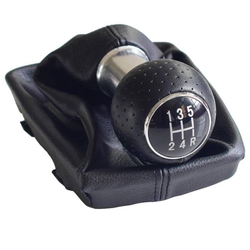 Gang Schaltkopf Für A4 B6 B7 2000-2008 Manueller 5 6 Gang Schaltknauf Hebelgriffkopf Mit Staubdichter Lederabdeckung Auto Schalthebel(5R Speed-Black) von OJTEMHBH