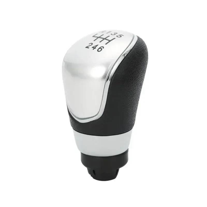 Gang Schaltkopf Für Ford MK7 2008-2015 Für Focus MK2 FL Für C-Max 2008-2011 5/6 Geschwindigkeit Auto Schaltknauf Stick Kopf Hebel Griff Auto Schalthebel(Silver 6Speed) von OJTEMHBH