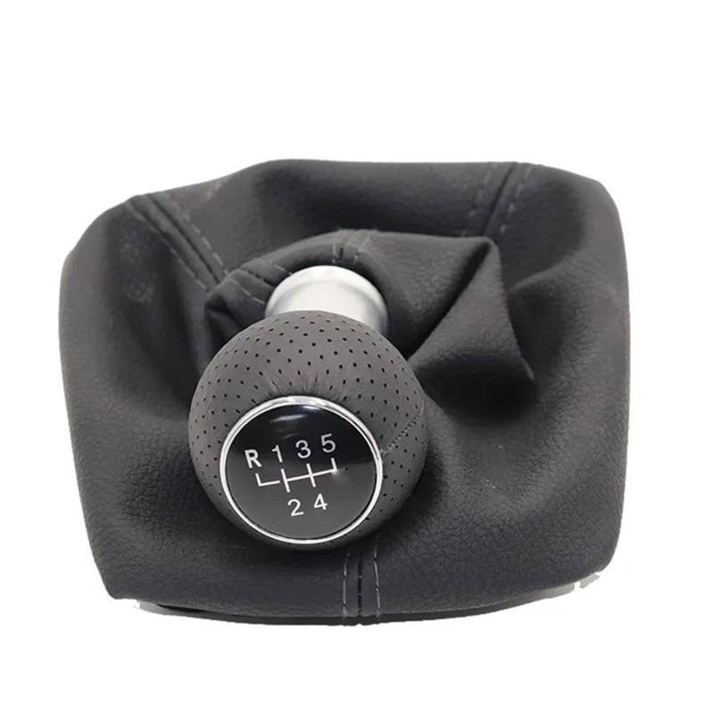 Gang Schaltkopf Für Skoda Für Octavia Für A5 MK2 1Z5 Limousine & Combi 2004 2005 2006 2007 2008 Auto 5 Gang Schalthebel Schaltknauf Mit Ledermanschette Auto Schalthebel(5 Speed Set) von OJTEMHBH