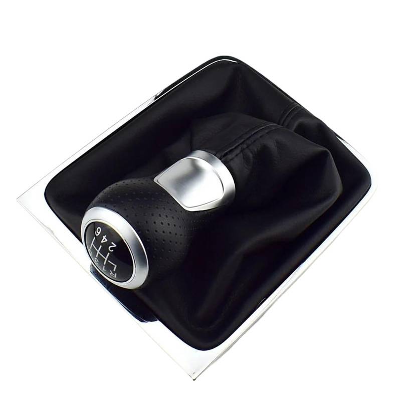 Gang Schaltkopf Für VW Für Passat B6 2005 2006 2007 2008 2009 2010 2011 5 6 Gang Auto Schaltknauf Mit Gamasche Boot Abdeckung Rahmen Auto Schalthebel(D) von OJTEMHBH
