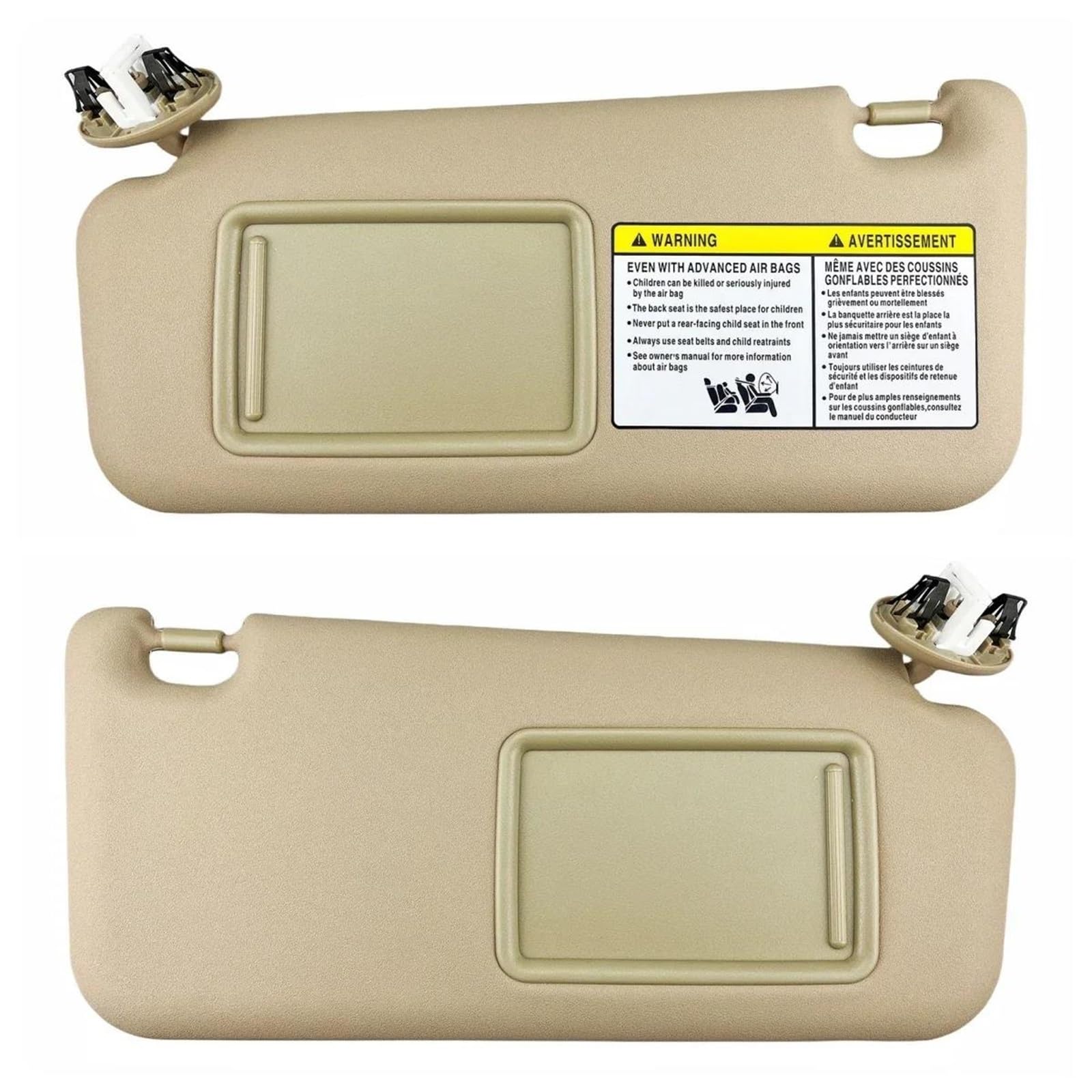 vordere innere Sonnenblende Für Toyota Für RAV4 2006-2013 Auto Innen Vorne Sonnenblende Panel W/Make-Up Spiegel Licht Sonnenblende Auto Innen Sonnenblende(Beige Pair) von OJTEMHBH