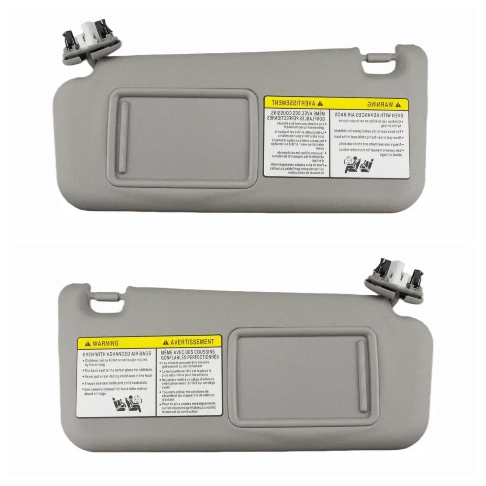 vordere innere Sonnenblende Für Toyota Für RAV4 2006-2013 Auto Innen Vorne Sonnenblende Panel W/Make-Up Spiegel Licht Sonnenblende Auto Innen Sonnenblende(Gray Pair) von OJTEMHBH