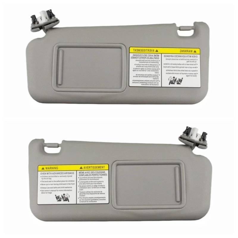 vordere innere Sonnenblende Für Toyota Für RAV4 2006-2013 Auto Innen Vorne Sonnenblende Panel W/Make-Up Spiegel Licht Sonnenblende Auto Innen Sonnenblende(Gray Pair) von OJTEMHBH