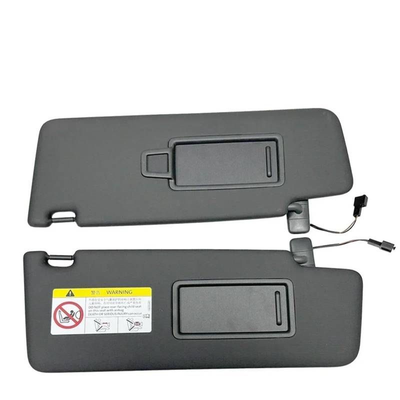 vordere innere Sonnenblende Für VW Für Tiguan MK2 Für Touran 2016-2022 Schwarz Innensonnenblende Spiegel W Draht 5TA857551 Auto Innen Sonnenblende(1 Pair-2PCS) von OJTEMHBH