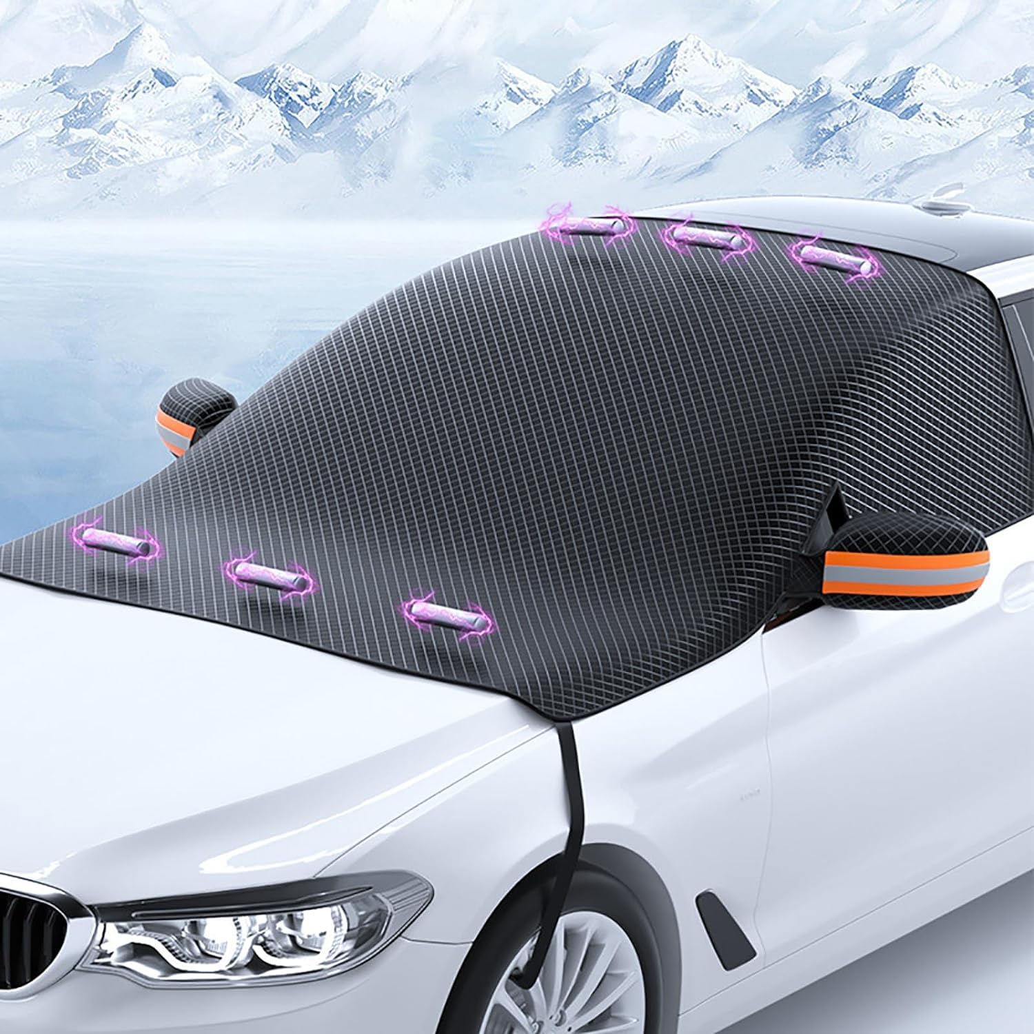 Frontscheibenabdeckung mit Seitenspiegelabdeckung für BMW X5 F15 F85 2013-2018, Auto Windschutzscheibe Abdeckung Sonnenschutz Protector von OKAYOK