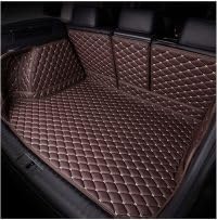 OKIIO Vollabdeckung Auto Leder Kofferraummatte, für Volvo V60 2011-2023, Kofferraumschutz Hund mit Seitenschutz, Wasserdicht rutschfest Auto Cargo Liner Pads Zubehör,F/Coffee von OKIIO