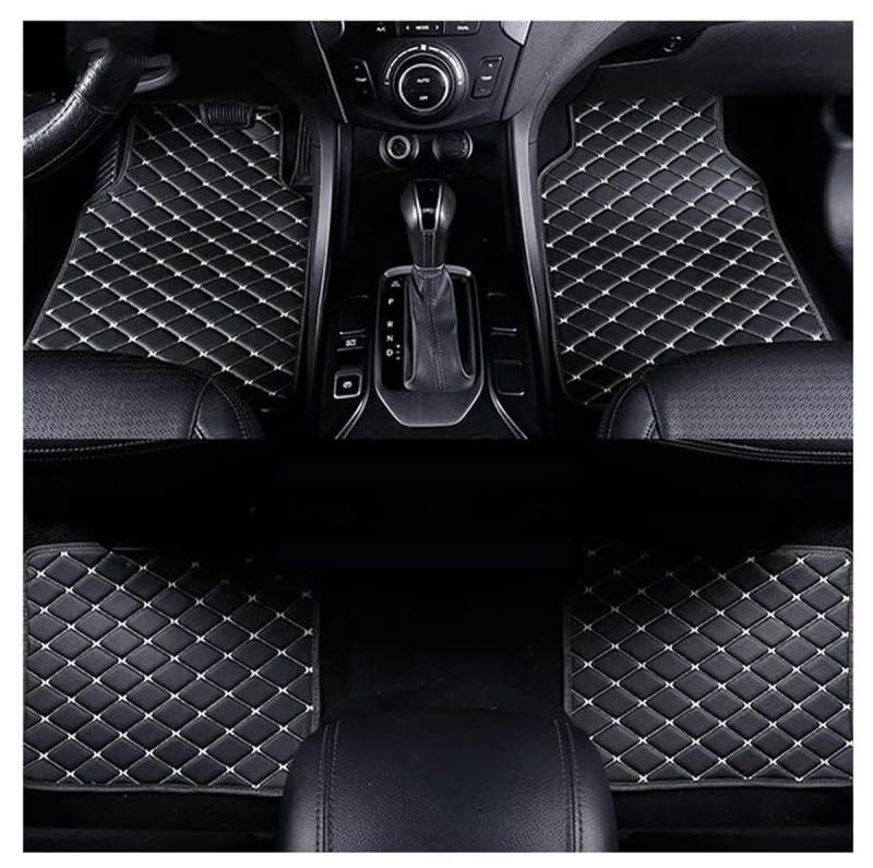 OKNGHPLIU 4Stück Leder Auto Fußmatten für Land Rover Range Rover Velar (L560) 2017-2021, Teppich Set Allwetter rutschfeste wasserdichte Zubehör,A/Black-Beige von OKNGHPLIU