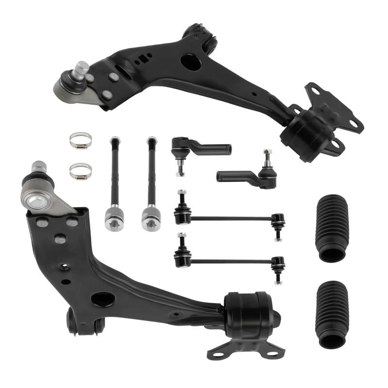 10 x vordere untere Querlenker, Stabilisator, Spurstangenköpfe, Kit, kompatibel mit Ford Escape 2013 2014 2015 2016 2017 2018, Kfz-Querlenkerbuchsen-Kit, Querlenker- und Kugelkopfbaugruppen von OLCYBDFC
