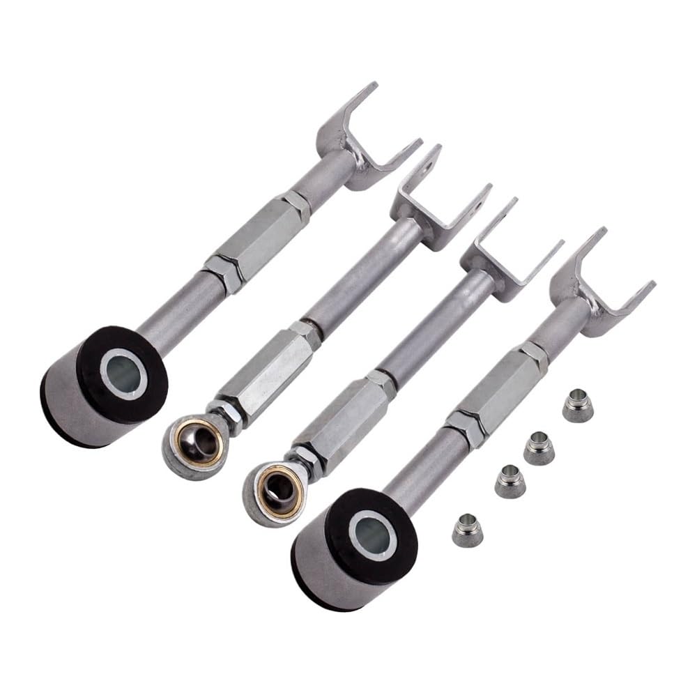 Einstellbarer hinterer Sturz/Querlenker + Spureinstellung, kompatibel mit Nissan 350Z 2003 2004 2005 2006 2007 2008 2009, oberer und unterer Schwingarm, Ausgleichsstange, Kugelkopf, Spurstangen Einstellbarer hinterer Sturz/Querlenker + Spureinstellung, kompatibel mit Nissan 350Z 2003 2004 2005 2006 2007 2008 2009, oberer und unterer Schwingarm, Ausgleichsstange, Kugelkopf, Spurstangen von OLCYBDFC