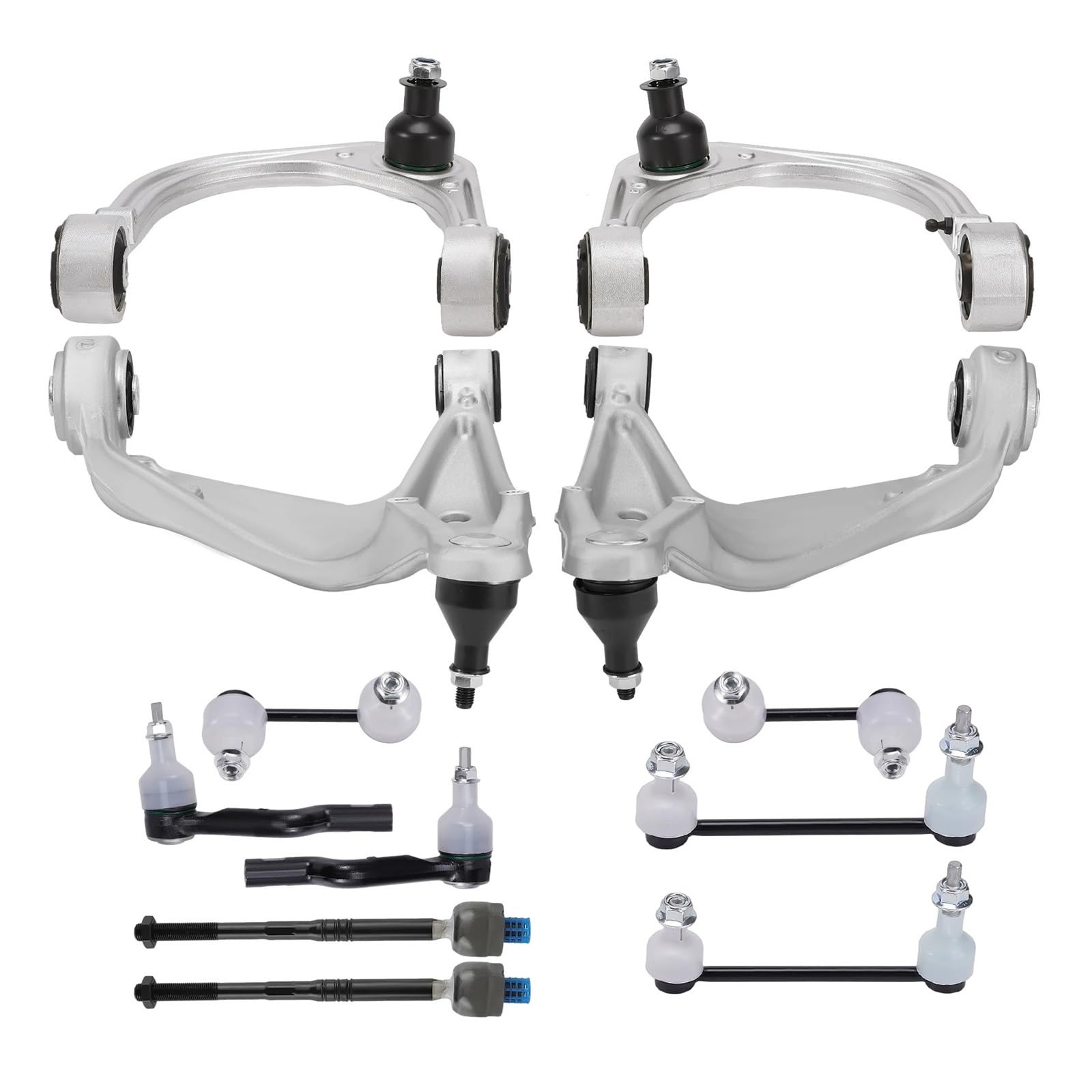 OLCYBDFC 12 x vordere obere untere Querlenker Spurstangen Stabilisator-Kit Kompatibel for Cadillac CTS (RWD 2WD) 2008 2009 2010 2011 2012 2013 2014 Kfz-Ersatz-Querlenkerbuchsen-Kit von OLCYBDFC
