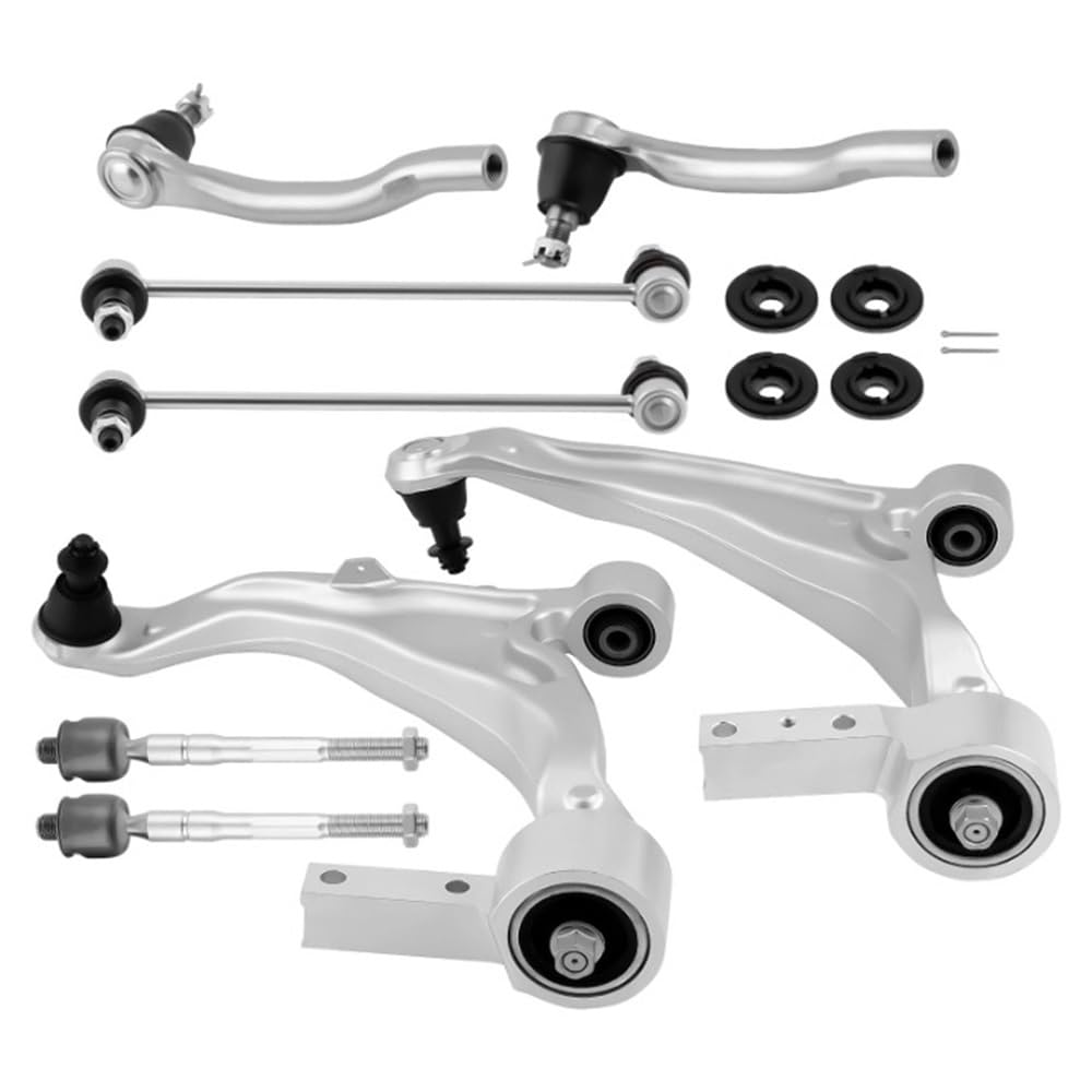 OLCYBDFC 8-teiliger vorderer unterer Querlenker mit Kugelgelenk-Spurstangen-Kit, kompatibel mit Acura MDX 2007 2008 2009 2010 2011 2012 2013, Kfz-Ersatzquerlenker und -Teile, Auto-Chassis-Teile von OLCYBDFC