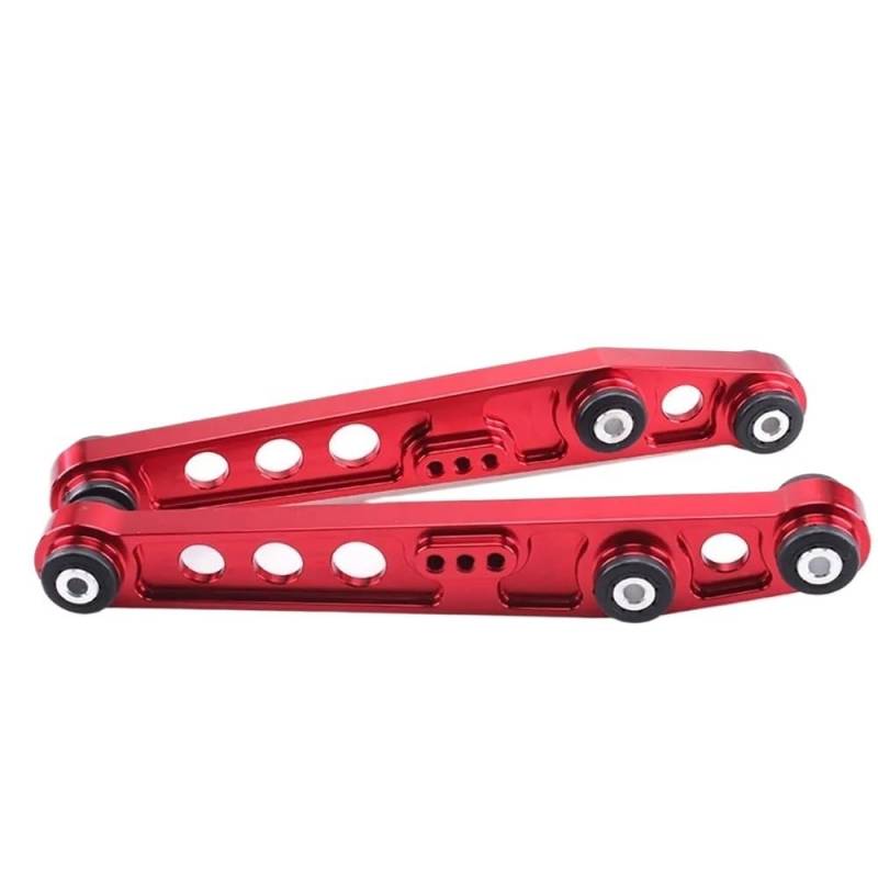 OLCYBDFC Hinterer unterer Querlenker, kompatibel mit Honda Civic 92–95 EG, Hilfsrahmenstrebe, Spurstangenarme, ASR-Kit, ARM, JDM LCA, ein Paar Kfz-Ersatzlenker(Red) von OLCYBDFC