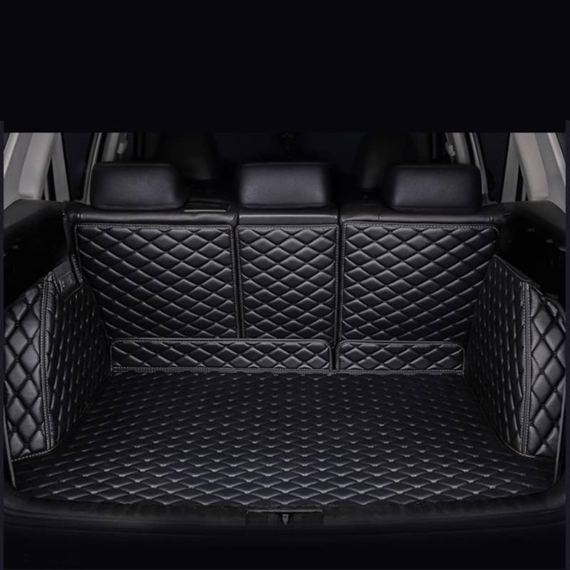 Auto Leder Kofferraummatte für Volvo V60 I 2010-2018, Antirutschmatte Kofferraum Schutzmatte Kofferraumschutz, Auto Zubehör,A/All-Black von OLOI