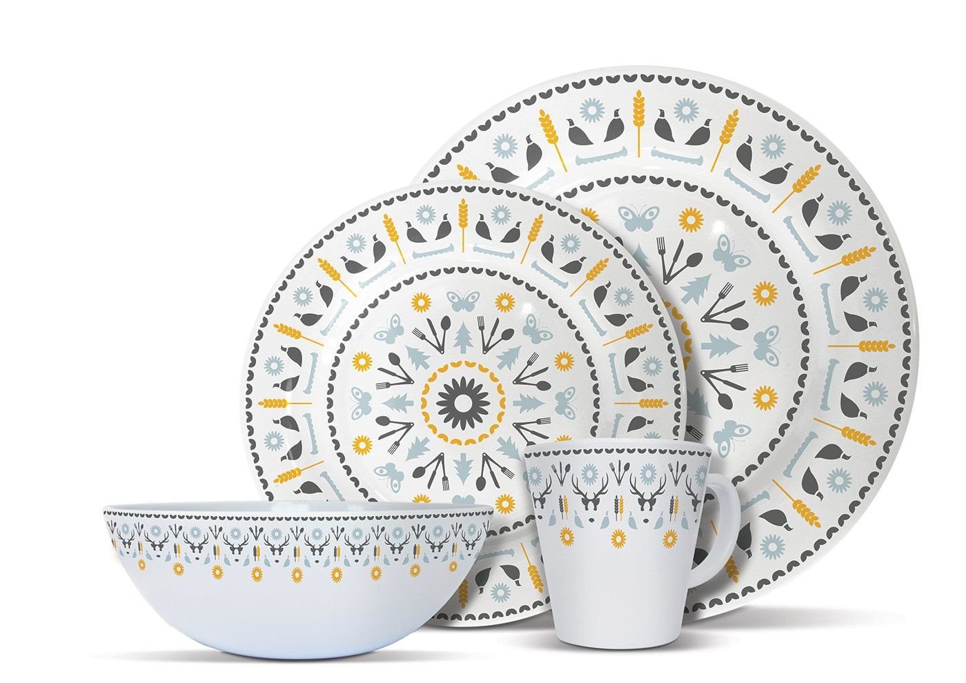 OLPro Whitebourne Melamine Set (Pack of 16) - Off-White von OLPRO