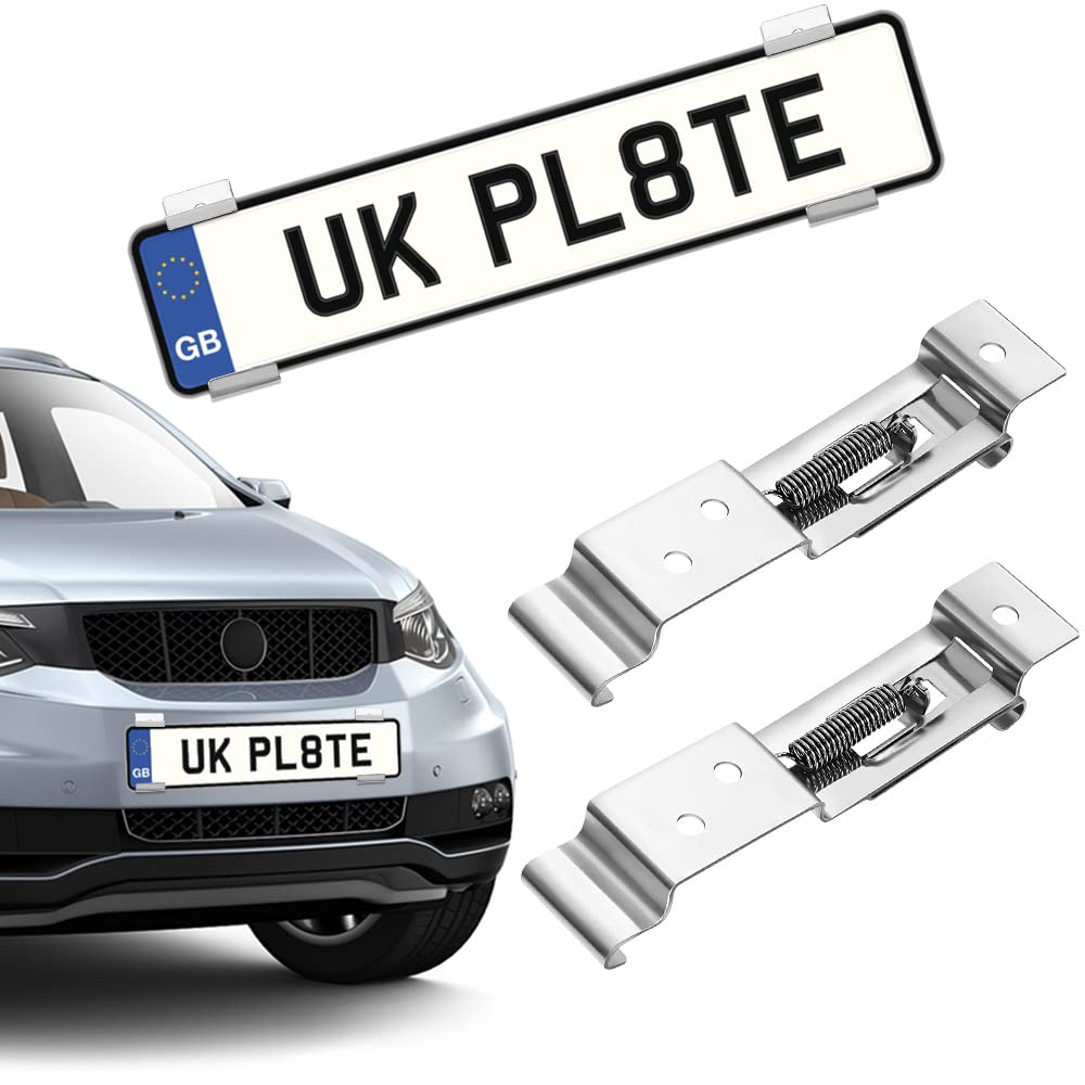 OLRWSLG 2 Stück Kennzeichen Clips Edelstahl kennzeichenhalter Clips Silber Nummernschild Clips Anti-Rost 120*25mm Universal Kennzeichenhalter Dauerhaft Nummernschildhalter für Anhänger Autos Wohnwagen OLRWSLG 2 Stück Kennzeichen Clips Edelstahl kennzeichenhalter Clips Silber Nummernschild Clips Anti-Rost 120*25mm Universal Kennzeichenhalter Dauerhaft Nummernschildhalter für Anhänger Autos Wohnwagen von OLRWSLG