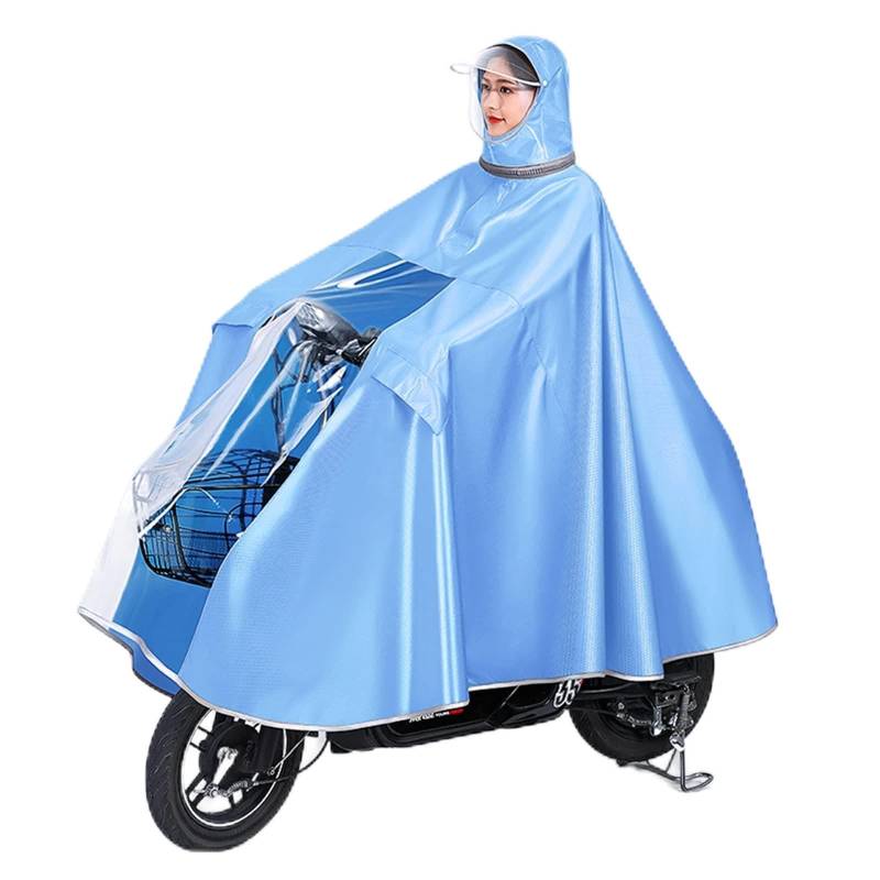 OLSDXAWQ， Fahrrad-Regenmantel, Regen mit Kapuze for Fahrrad, E-Bike, Roller(Light Blue,S) von OLSDXAWQ