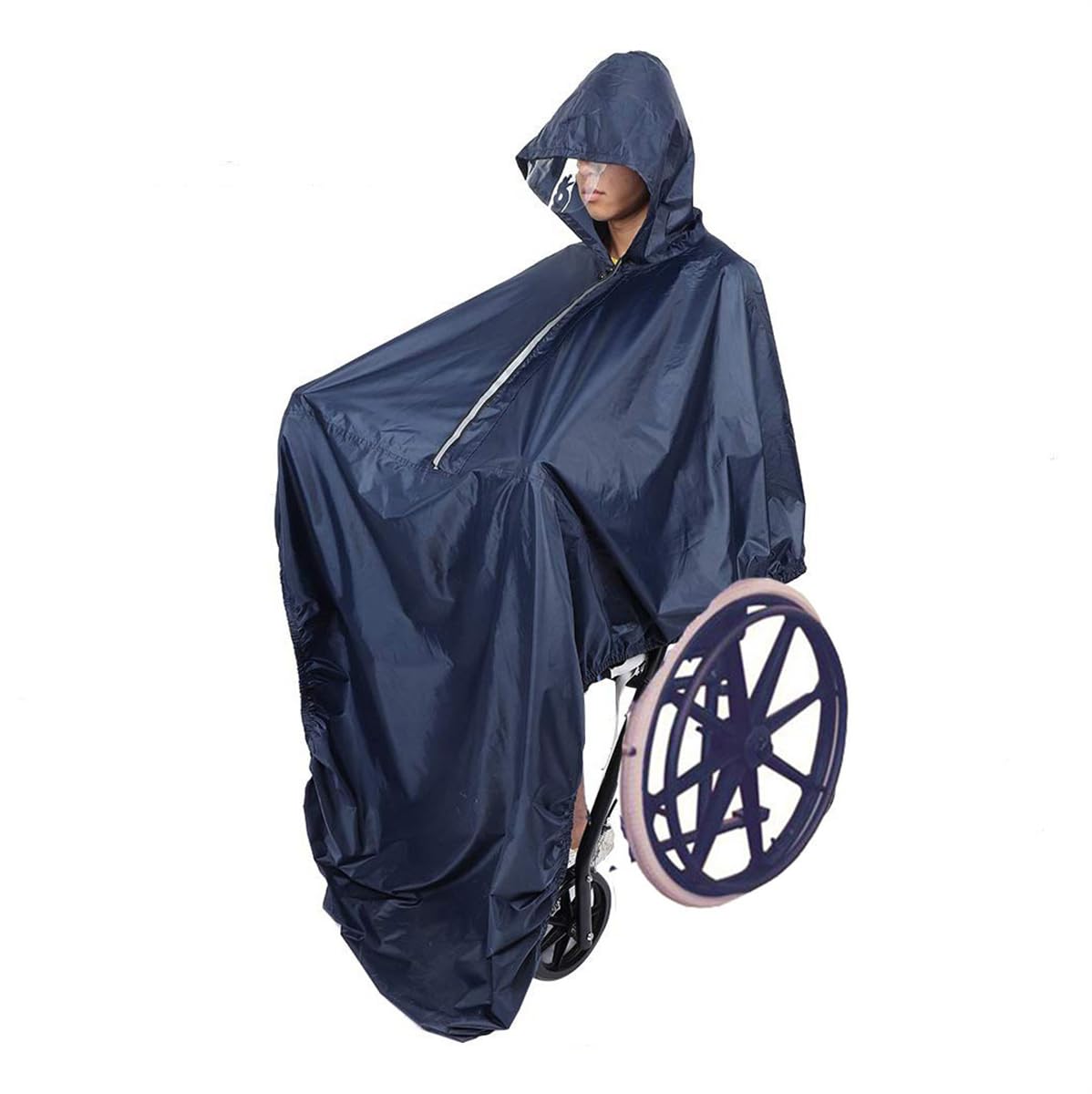 OLSDXAWQ, Poncho-Regenmantel for Rollstuhlfahrer, Regenumhang mit Kapuze, reflektierende Streifen, Regenumhang/K Blau OLSDXAWQ, Poncho-Regenmantel for Rollstuhlfahrer, Regenumhang mit Kapuze, reflektierende Streifen, Regenumhang/K Blau von OLSDXAWQ