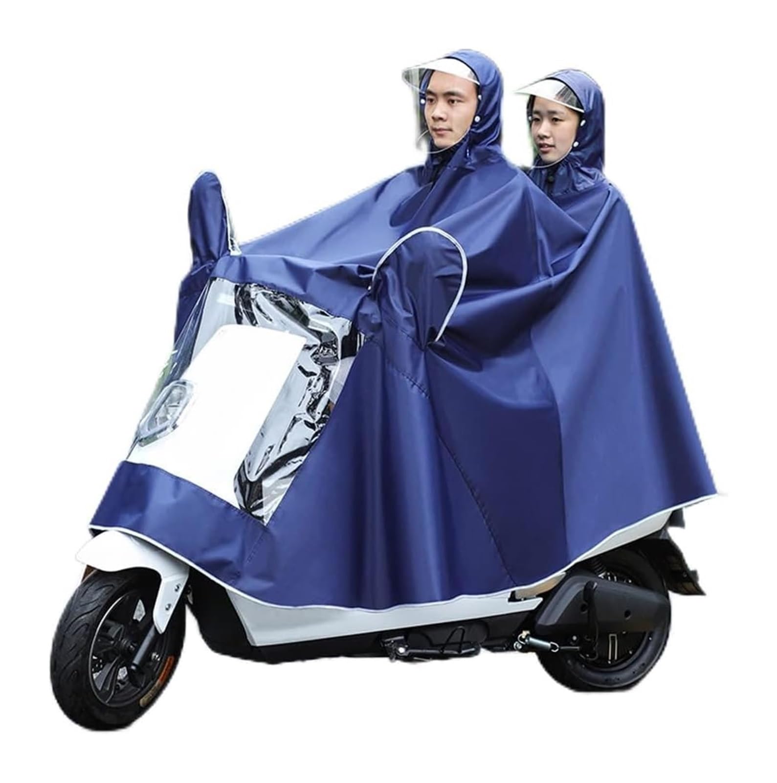 OLSDXAWQ， Regen Poncholity Scooter Cover Larrain Cape Coatlity Scooter Motorrad Regenmantel Regenschutz(Navy Blue,Double 4Xl) von OLSDXAWQ