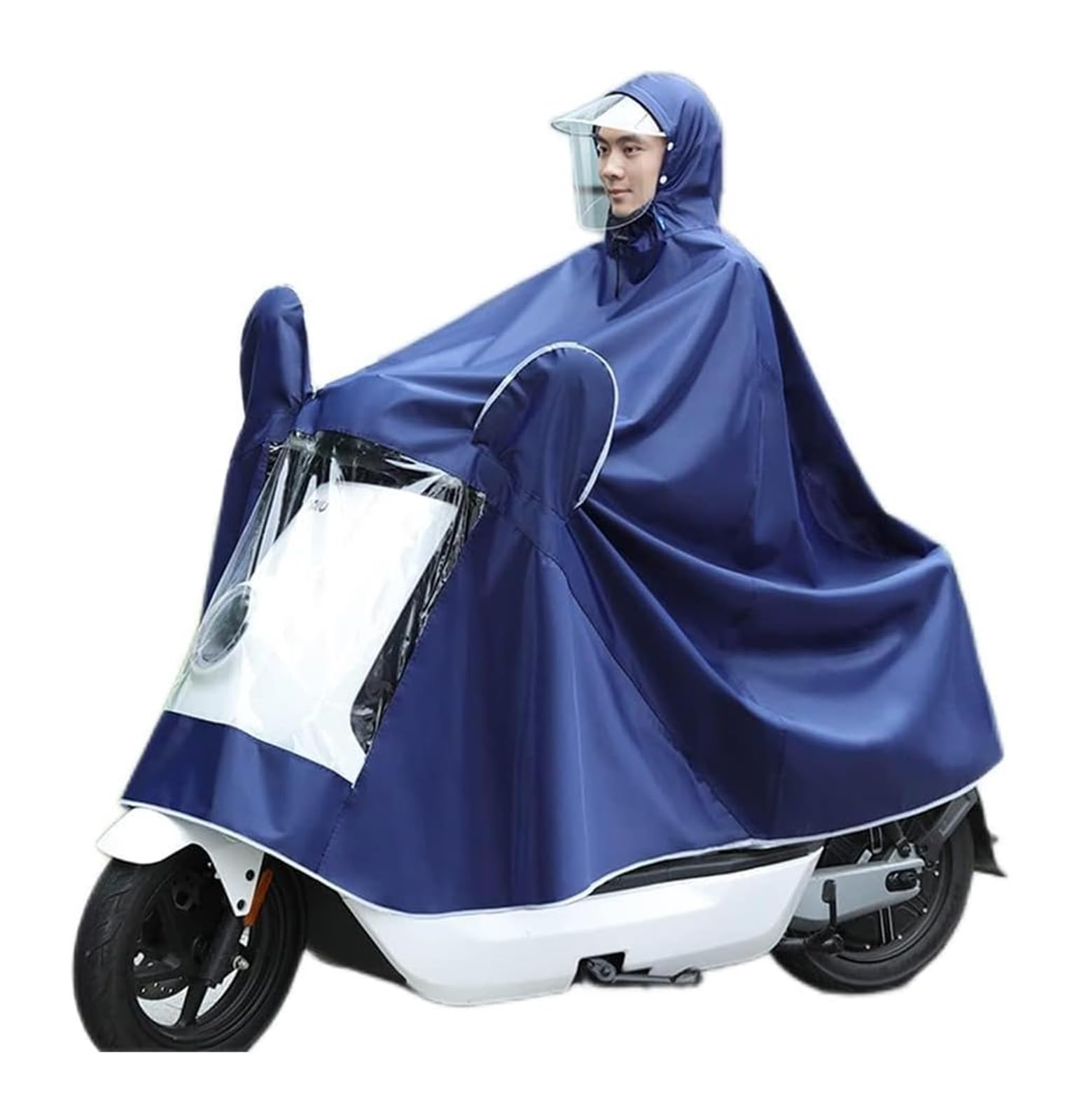 OLSDXAWQ， Regen Poncholity Scooter Cover Larrain Cape Coatlity Scooter Motorrad Regenmantel Regenschutz(Navy Blue,Single 5Xl) von OLSDXAWQ