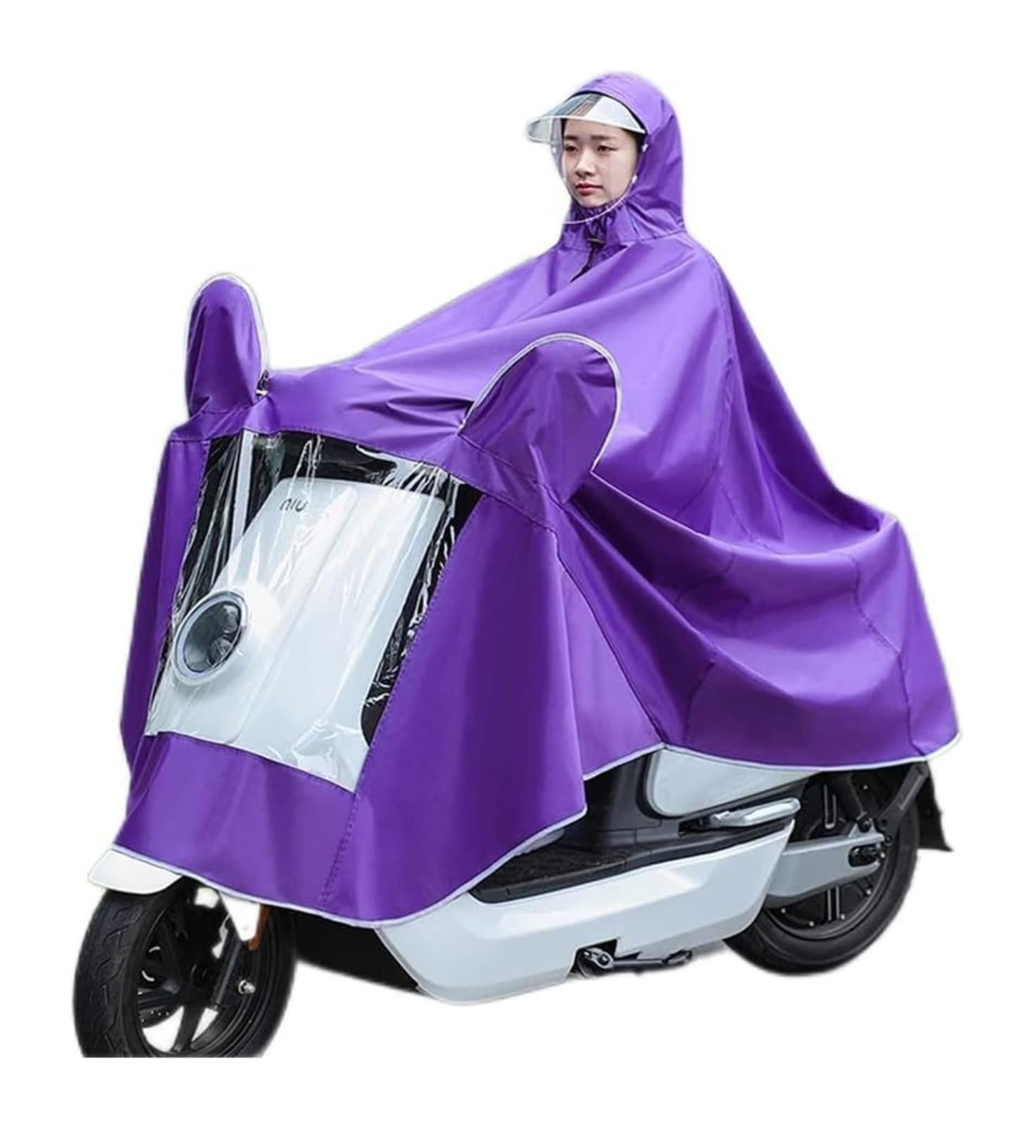 OLSDXAWQ， Regen Poncholity Scooter Cover Larrain Cape Coatlity Scooter Motorrad Regenmantel Regenschutz(Purple,Single 4Xl) von OLSDXAWQ
