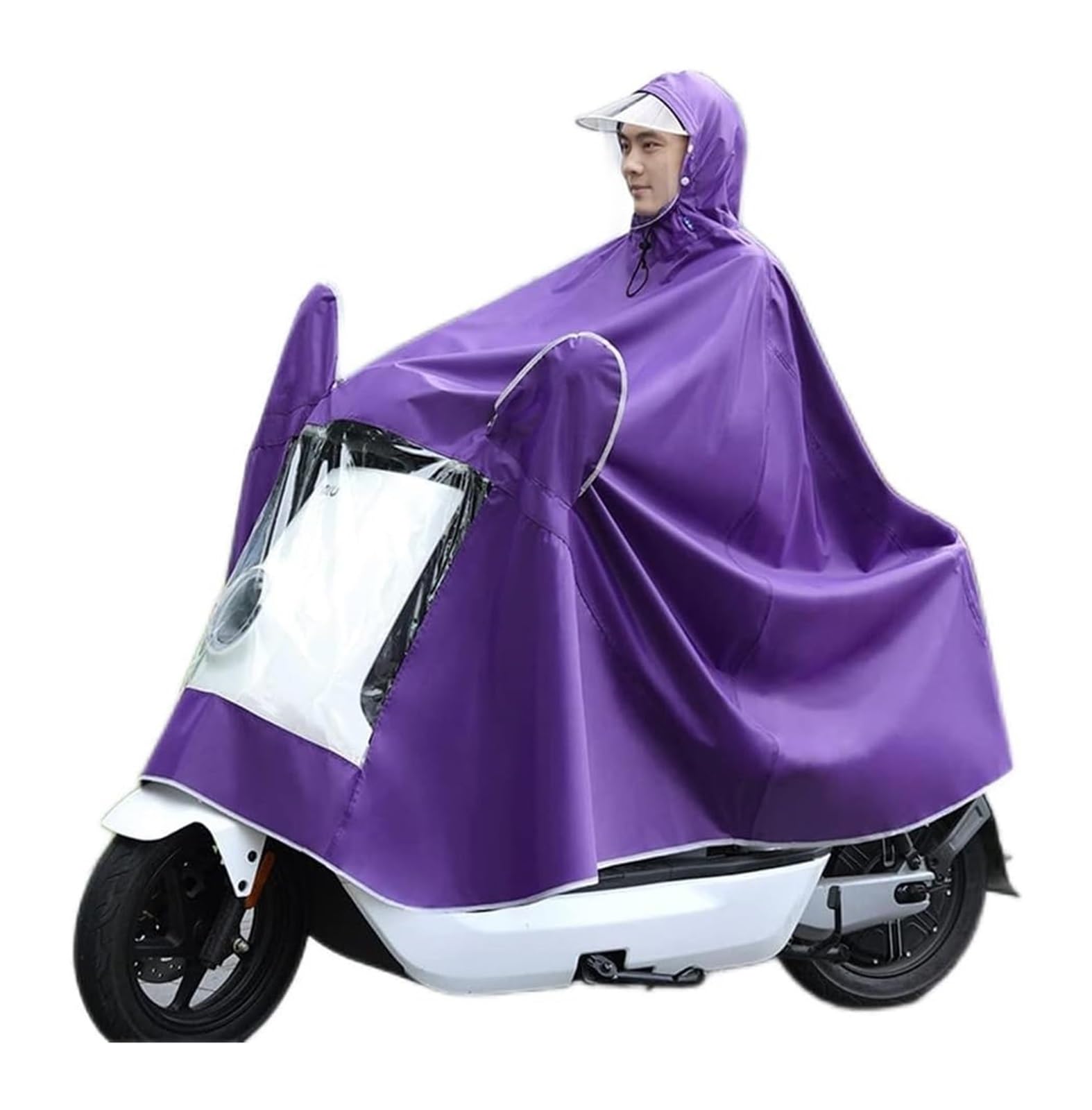 OLSDXAWQ， Regen Poncholity Scooter Cover Larrain Cape Coatlity Scooter Motorrad Regenmantel Regenschutz(Purple,Single 5Xl) von OLSDXAWQ