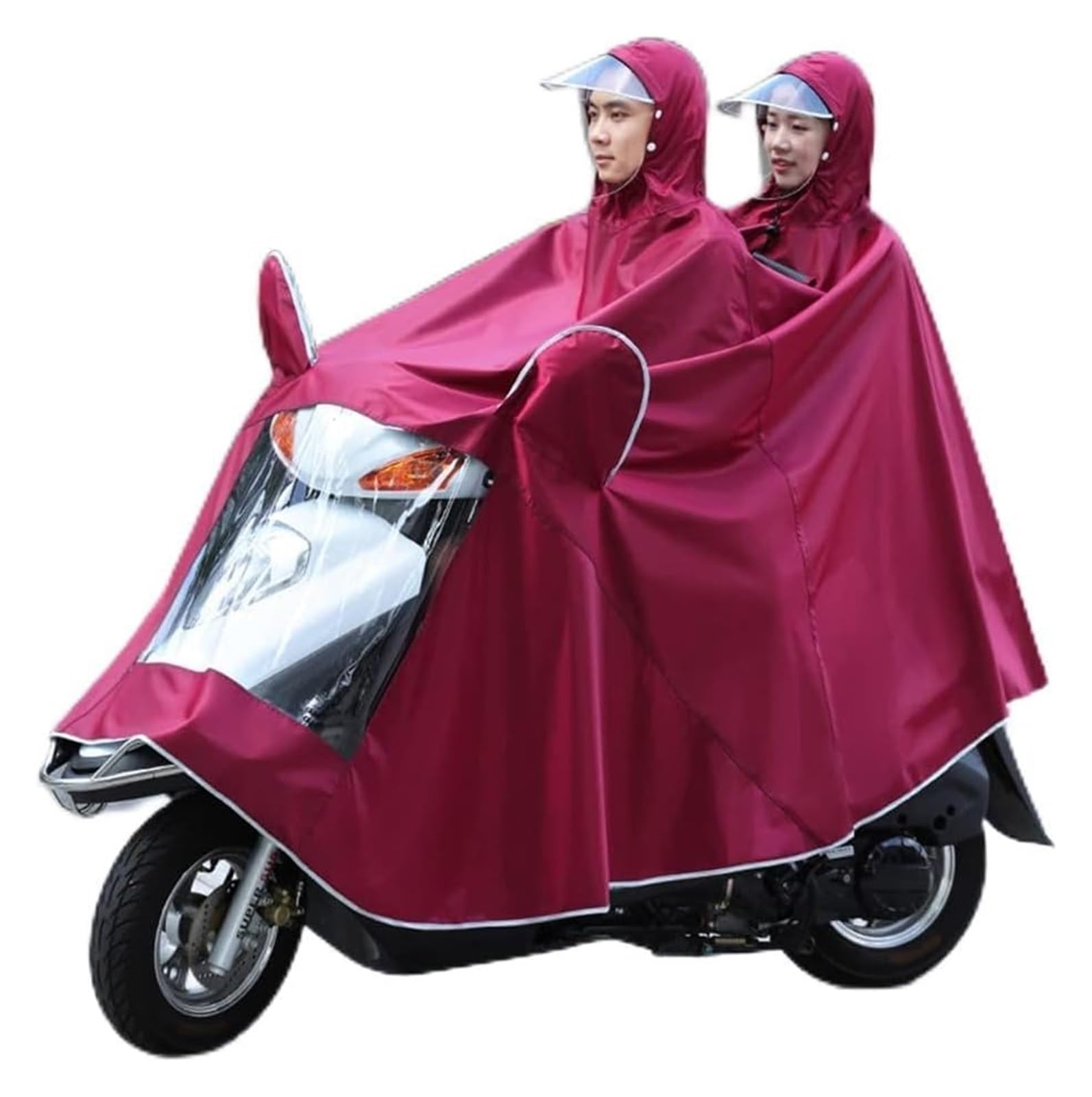 OLSDXAWQ， Regen Poncholity Scooter Cover Larrain Cape Coatlity Scooter Motorrad Regenmantel Regenschutz(Red,Double 5Xl) von OLSDXAWQ