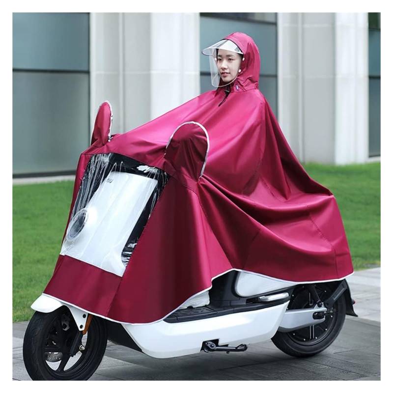 OLSDXAWQ， Regen Poncholity Scooter Cover Larrain Cape Coatlity Scooter Motorrad Regenmantel Regenschutz(Red,Single 4Xl) von OLSDXAWQ