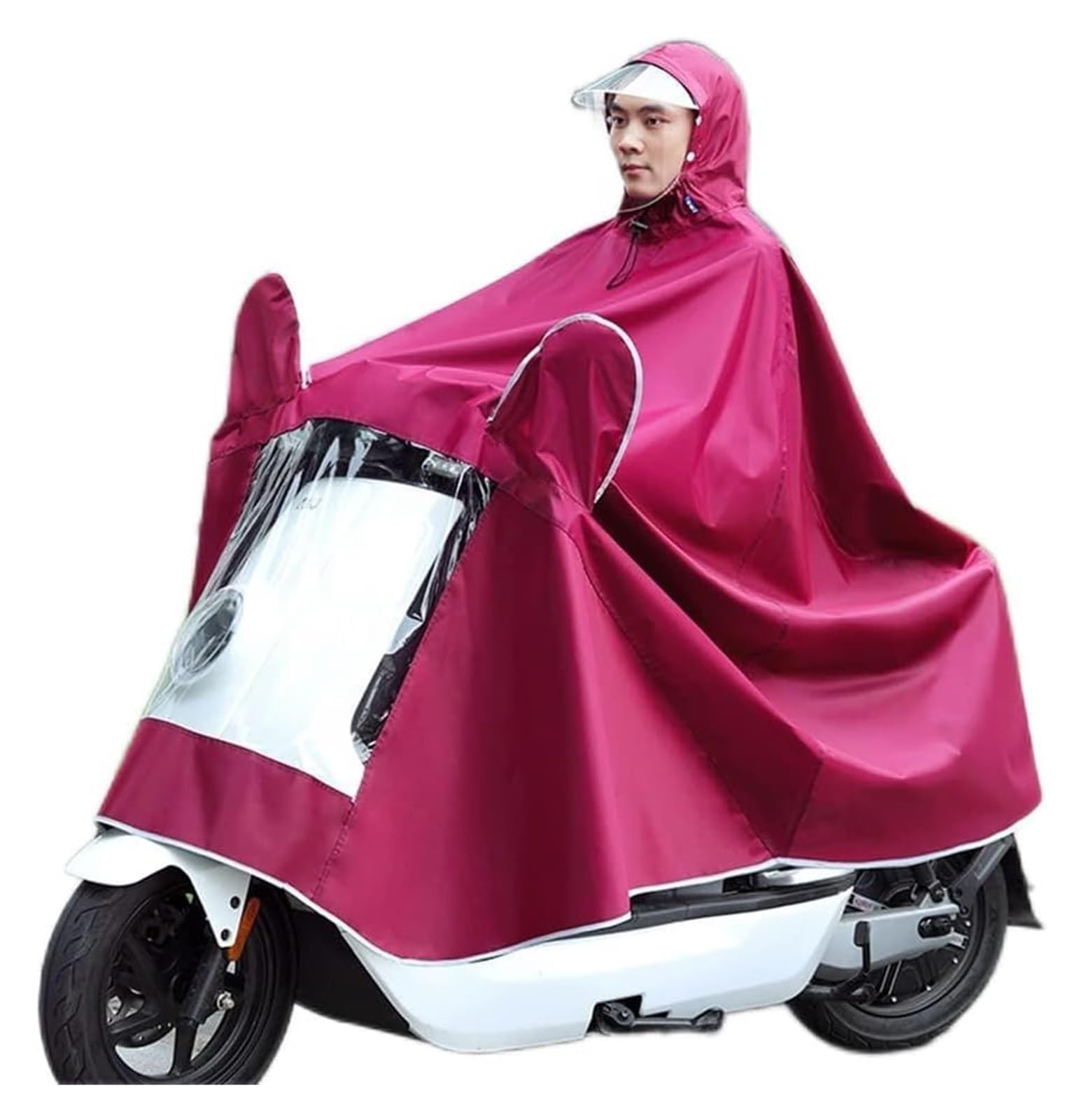 OLSDXAWQ， Regen Poncholity Scooter Cover Larrain Cape Coatlity Scooter Motorrad Regenmantel Regenschutz(Red,Single 5Xl) von OLSDXAWQ