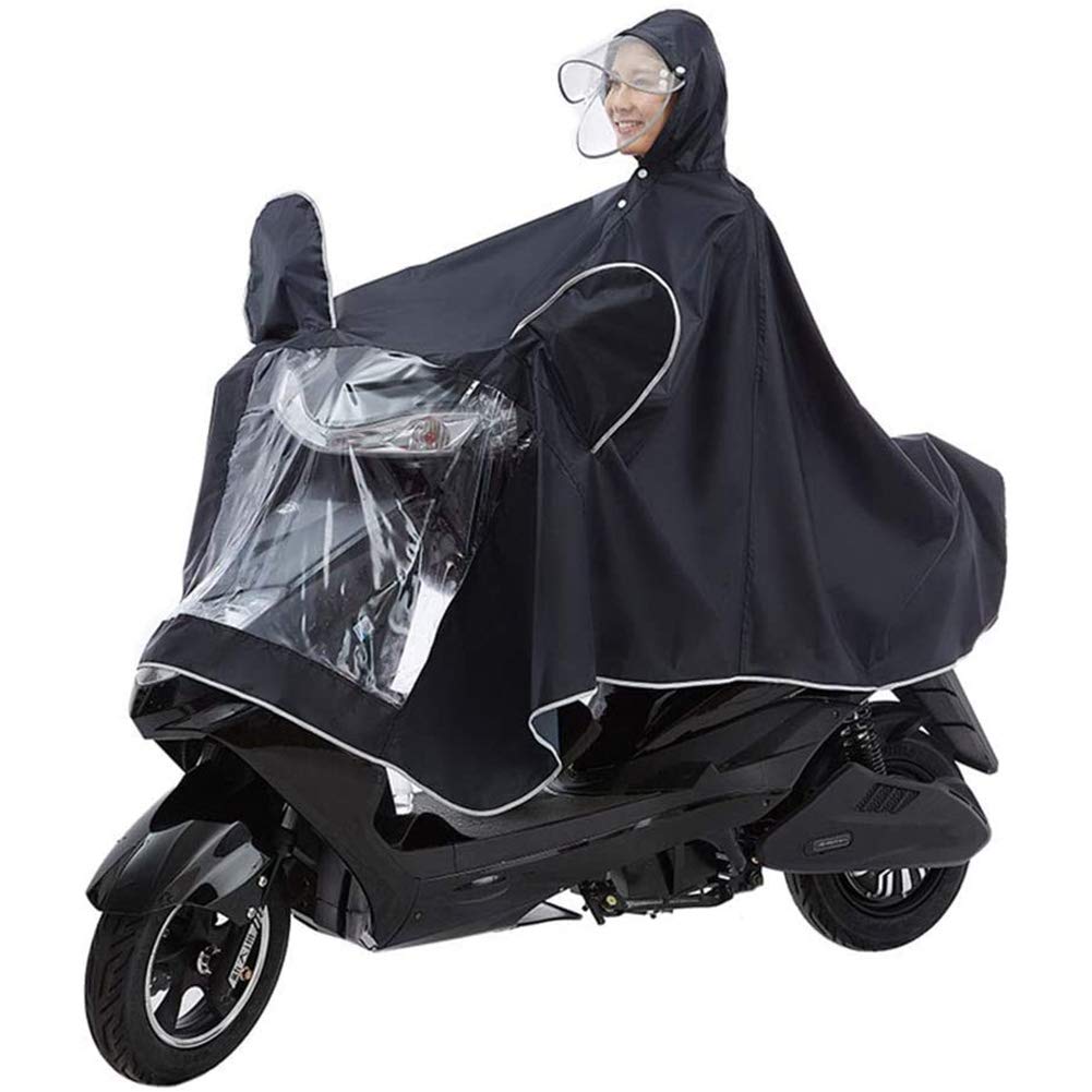 OLSDXAWQ， Regen-Regen-Cape-Motorrad verlängerter Strom-Roller-Motorrad-Larrain-Cape-Mantel(Black,4XL) von OLSDXAWQ