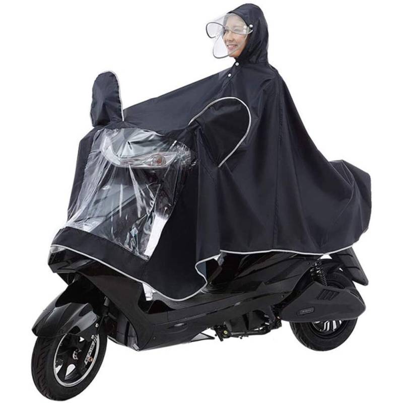 OLSDXAWQ， Regen-Regen-Cape-Motorrad verlängerter Strom-Roller-Motorrad-Larrain-Cape-Mantel(Black,4XL) von OLSDXAWQ