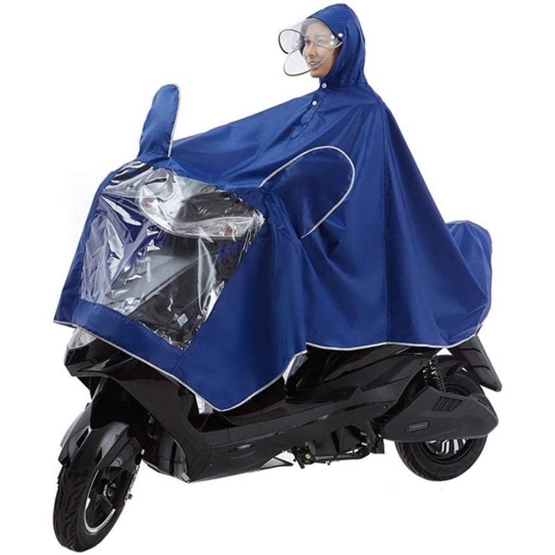 OLSDXAWQ， Regen-Regen-Cape-Motorrad verlängerter Strom-Roller-Motorrad-Larrain-Cape-Mantel(Blu,4XL) von OLSDXAWQ