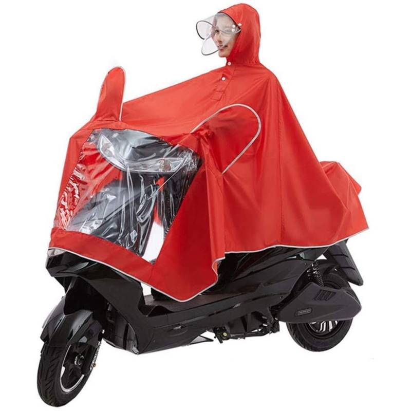 OLSDXAWQ， Regen-Regen-Cape-Motorrad verlängerter Strom-Roller-Motorrad-Larrain-Cape-Mantel(Red1,4XL) von OLSDXAWQ