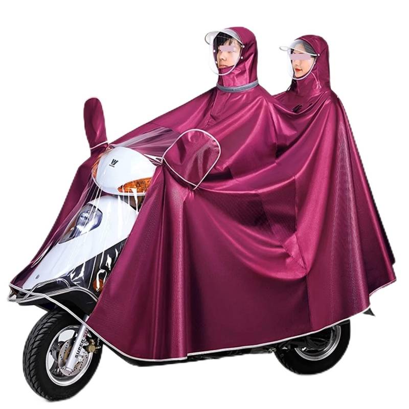 OLSDXAWQ， Regen-Regenschutz for Rollstuhlfahrer mit Kapuze, Fahrrad-Regenmantel for Doppel- und Einzelfahrräder mit doppeltem Verwendungszweck(Red,M) von OLSDXAWQ