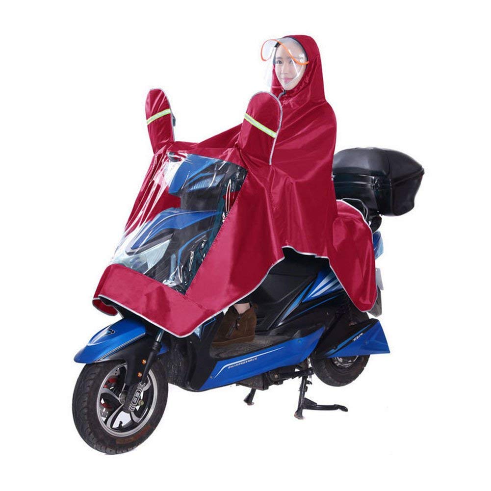 OLSDXAWQ， Regenmantel Multifunctoutdoors Fahrrad/Ebike/Motorrad/Roller Regenponcho Hoodie Regenmantel Cape(Wine Red) von OLSDXAWQ