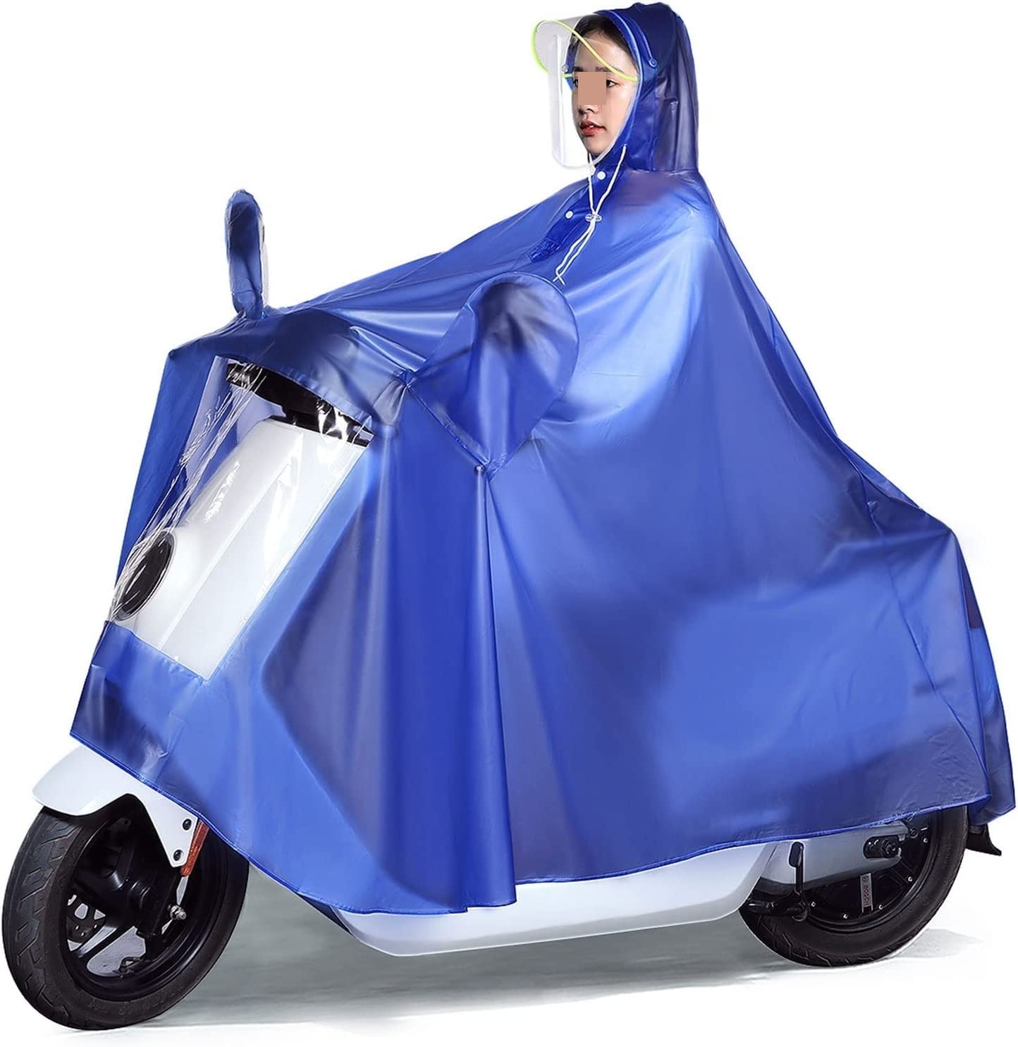 OLSDXAWQ， Regenponcho Radfahren Cape Regenmantel Jacke Umhänge Radfahren Regen Regenponcho mit Kapuze(Blu) von OLSDXAWQ
