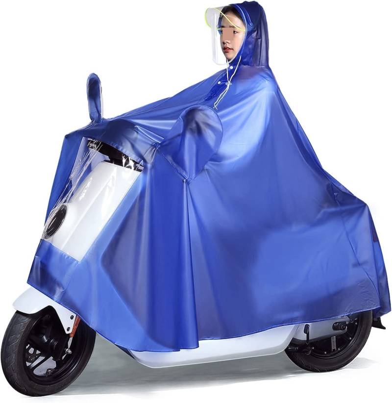 OLSDXAWQ， Regenponcho Radfahren Cape Regenmantel Jacke Umhänge Radfahren Regen Regenponcho mit Kapuze(Blu) von OLSDXAWQ