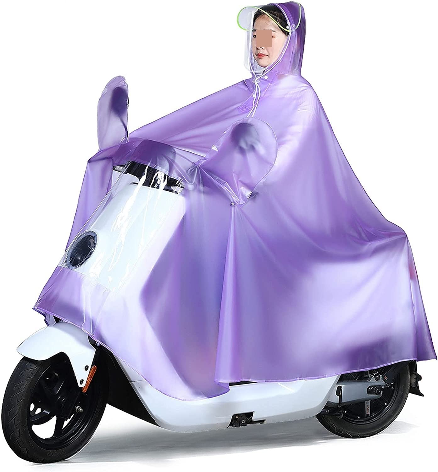 OLSDXAWQ， Regenponcho Radfahren Cape Regenmantel Jacke Umhänge Radfahren Regen Regenponcho mit Kapuze(Purple) von OLSDXAWQ