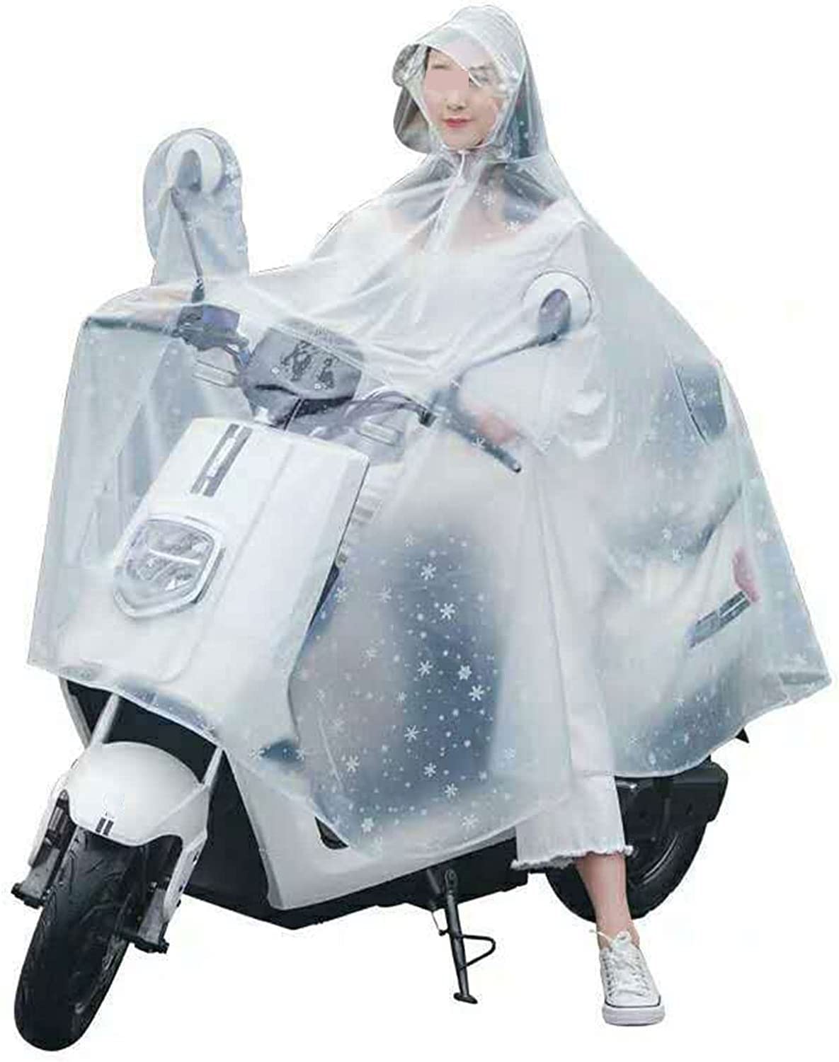 OLSDXAWQ， Regenponcho Radfahren Cape Regenmantel Jacke Umhänge Radfahren Regen Regenponcho mit Kapuze(Wit) von OLSDXAWQ