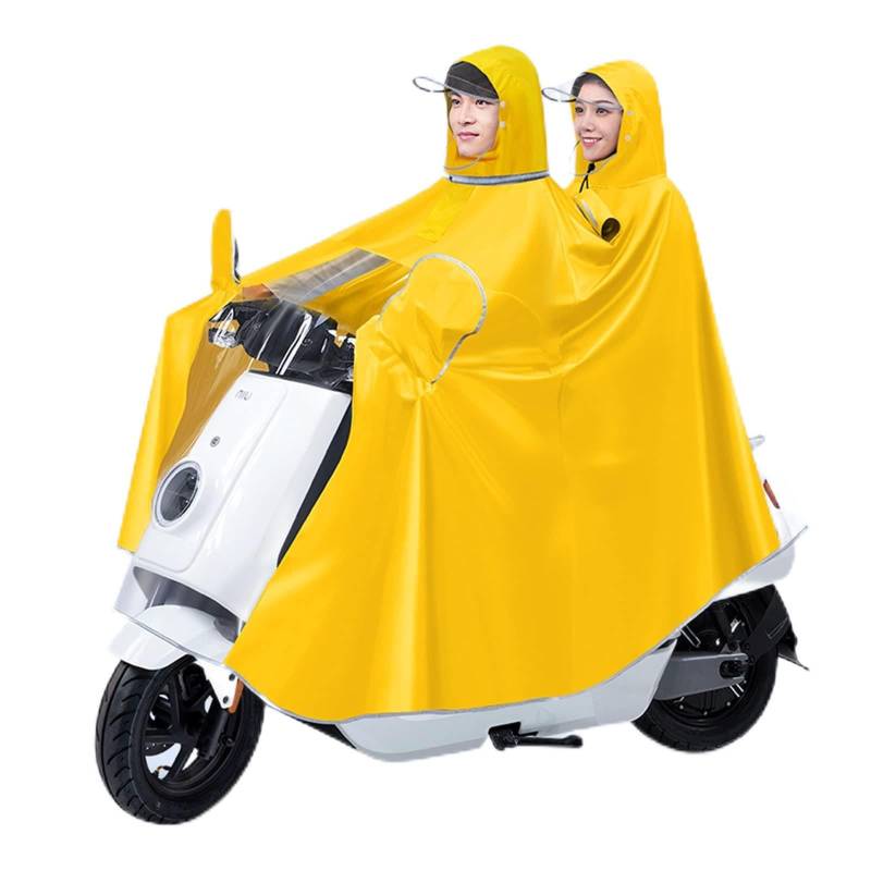 OLSDXAWQ， Zwei-Personen-Reit-Regenumhang, Radfahren mit Kapuze, Regenmantel, winddichter Regenumhang, for Fahrrad, E-Bike, Motorrad(Unique Colour,4XL) von OLSDXAWQ