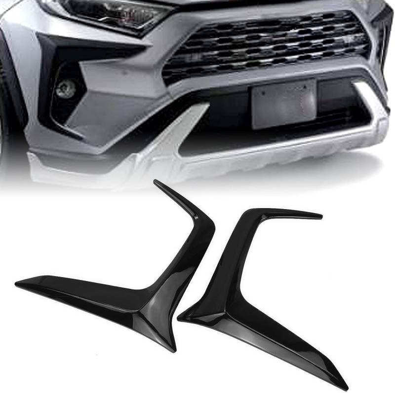 Frontstoßstange Canard Diffusor Splitter Für Toyota RAV4 2019 2020 2021 2022,Auto Protector Dekorativ Diffusor Abdeckung Zubehör,B-Glossy Black von OLSIZ