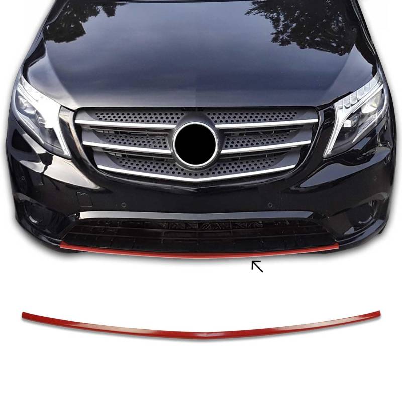 Kühlergrill Leisten Grillleisten für Mercedes Vito W447 2014-2025 Edelstahl Rot von OMAC