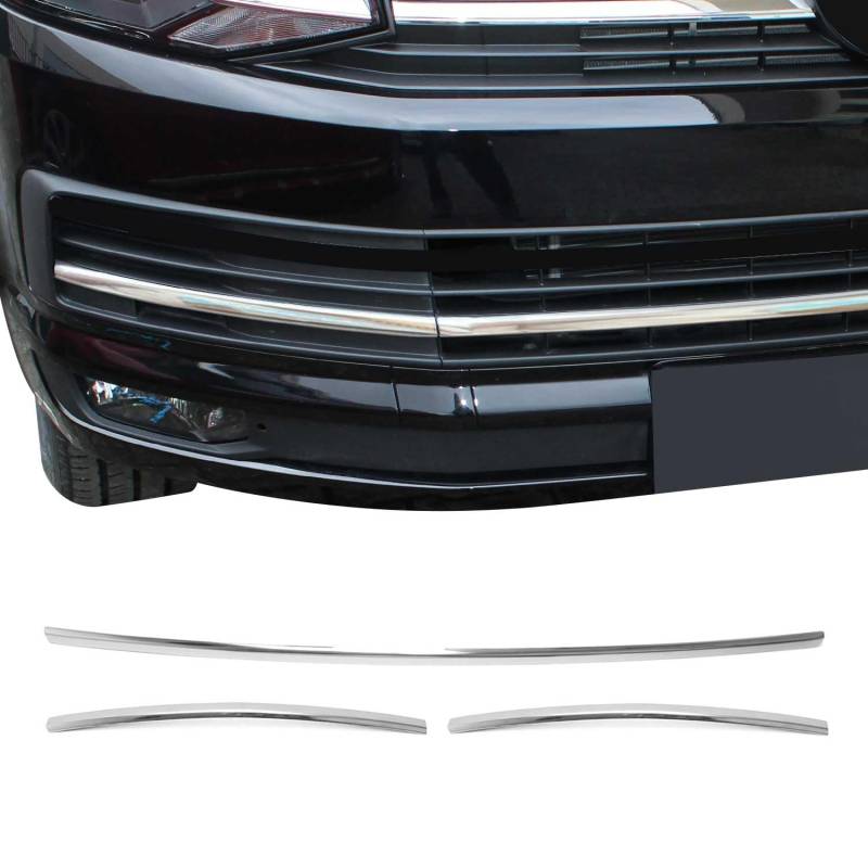 OMAC Kühlergrill Grillleisten kompatibel mit VW Transporter T6 Highline 2015-2021 Chrom 3X von OMAC