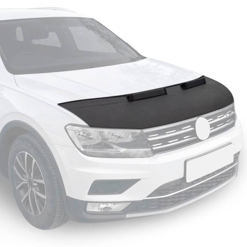 OMAC Haubenbra Steinschlagschutz Bonnet Bra kompatibel mit VW Tiguan 2016-2024 Schwarz Halb von OMAC